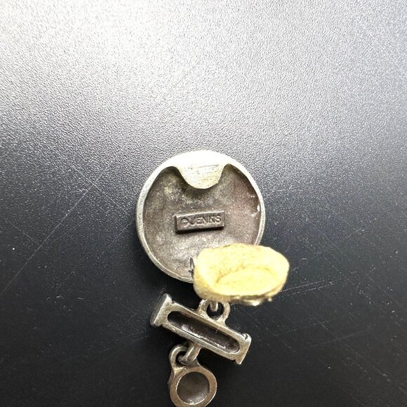 90s Vintage Lisa Jenks Sterling Silver Target Circle Drop Clip-on Earrings GUC - Picture 6 of 6